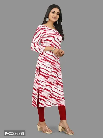 Women  A-Line Red Printed Crepe Kurta-thumb4