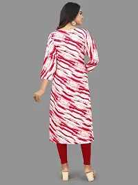 Women  A-Line Red Printed Crepe Kurta-thumb2