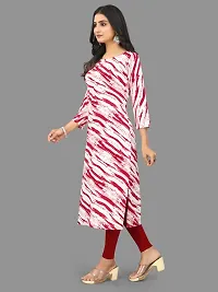 Women  A-Line Red Printed Crepe Kurta-thumb4