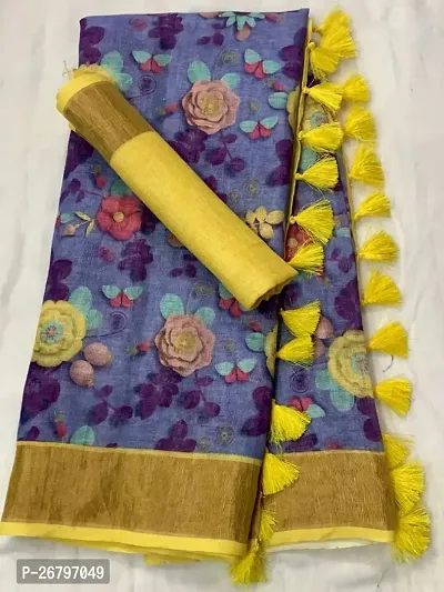 Fancy Cotton Silk Saree With Blouse Piece For Women