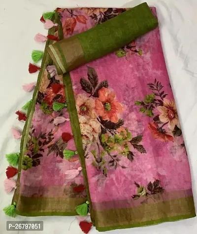 Fancy Cotton Silk Saree With Blouse Piece For Women