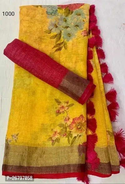 Fancy Cotton Silk Saree With Blouse Piece For Women