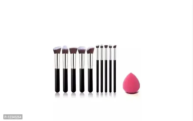HER CHOICE 10 MAKEUP BRUSHES + 1 Puff