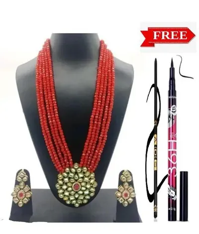 HER CHOICE LONG PENDENT WITH 36H EYE LINER AND KAJAL