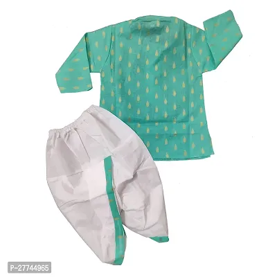 Stylish Green Cotton Self Pattern Ethnic Set For Boys-thumb2