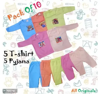 New Born Baby Comfortable Clothes Pack of 10 ( Full Sleeves ) for Baby Boy / Baby Girl ( 0 - 6 M || All Originals-thumb0