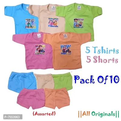 New Born Baby Comfortable Clothes Pack of 10 ( Half Sleeves ) for Baby Boy / Baby Girl ( 0 - 6 M || All Originals-thumb0