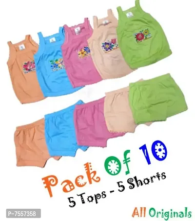 New Born Baby Comfortable Jhabla Clothes Pack of 5 Colour Set ( 0 - 6 Months ) For Baby Boy / Baby Girl || All Originals-thumb0
