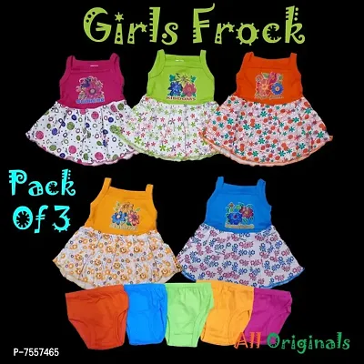 Fancy Frock For Baby Girl ( Pack Of 3 ) || 0 to 6 M || All Originals-thumb0