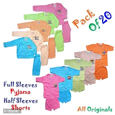 New Born Baby Comfortable Clothes Combo Pack of 20 ( Full  Half Sleeves ) for Baby Boy / Baby Girl ( 0 - 6 M || All Originals