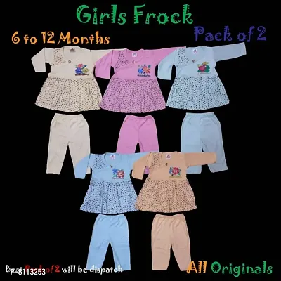 Full Sleeves Frock and Pajami for Baby Girl ( 6 to 12 M ( Heart ) clothing set