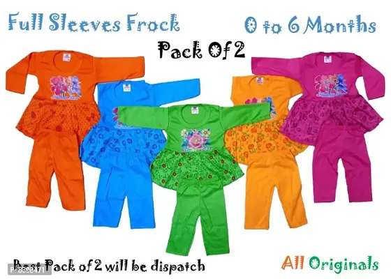 Multicolor Cotton Blend Top and Bottom Set Pack of 2