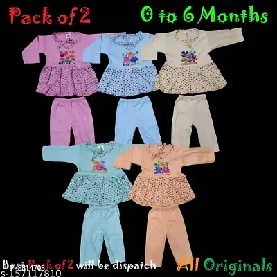 Fancy Full Sleeves Frock and Pajami for Baby Girl ( 0 to 6 Months ) ( 306 Heart ) clothing set || All Originals-thumb0