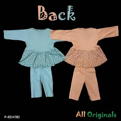 Fancy Full Sleeves Frock and Pajami for Baby Girl ( 0 to 6 Months ) ( 306 Heart ) clothing set || All Originals-thumb2