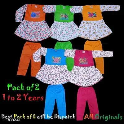 Fancy Frock with Panty For Baby Girl ( Pack Of 2 ) || 1 to 2 Years ( Assorted Colours ) || All Originals