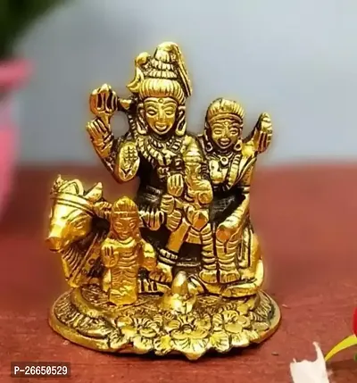 Idolatrous Metal Shiv Ganesh Parvati Ji For Home Decor-thumb0