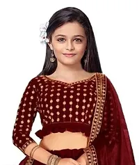 Stylish Maroon Embroidered Lehenga Choli For Girls-thumb1