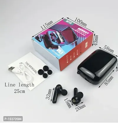 M19 Bluetooth Headset  (Black, True Wireless)-thumb3