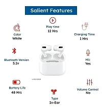 Stylish White In Ear Bluetooth Wireless Headphone With Microphone-thumb2