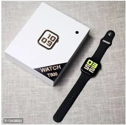 smart T500 BT calling Smartwatch activity tracking  heart rate sensor J73 Smartwatch  (Black Strap, FREE)-thumb0