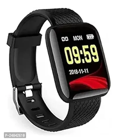 ID116 SMART WATCH Smartwatch  (Black Strap, FREE)-thumb0
