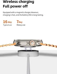 T800 Ultra Smart watch  Wireless Charger Smartwatch  (Orange Strap, Free Size)-thumb2