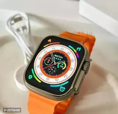 T800 Ultra 8 Smartwatch With Bt Calling Technology Smart Band Smartwatch  (Orange Strap, Free Size)-thumb0