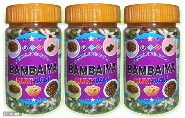 Tasty Bambaiya Mukhwas Digestive Mouth Freshener Pack of 3 (300 g)-thumb0