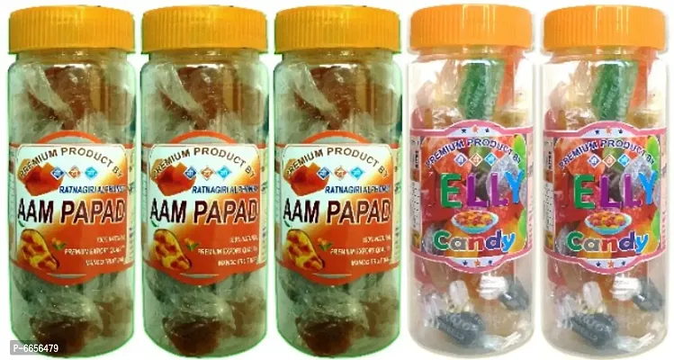 Tasty And Yummy Aam Papad Slice And Jelly Candy Pack of 5 (900 g)