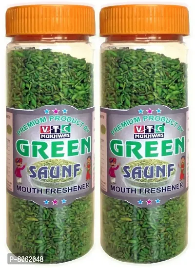 VTC - Fennel Seeds Sweet Green ( Saunf ) 400 Gms Sweet Jaipuri Saunf | Jaipuri Saunf Mouthfreshner | [Jar Pack]-thumb0