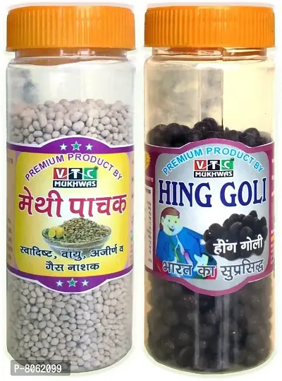 VTC - Methi Pachak and Hing Goli, Hing Peda, Hing Dana Digestive Churan Relief Stomach Gas, Acidity Problems Pack of 2 (400 g)