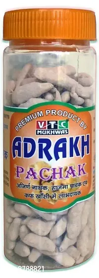 VTC Mukhwas Chatpata Adrak Pachak Churan | Digestive Ginger | Dry Ginger Candy | After Meal Hajma Ayurvedic Relief in Sore Throat Nausea Churan 150 Gram (Pack of 1)-thumb0