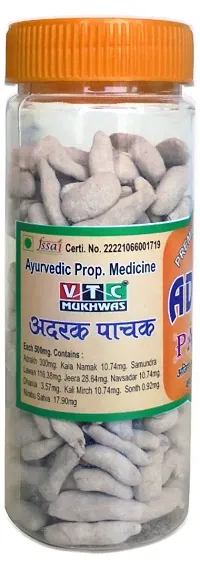 VTC Mukhwas Chatpata Adrak Pachak Churan | Digestive Ginger | Dry Ginger Candy | After Meal Hajma Ayurvedic Relief in Sore Throat Nausea Churan 150 Gram (Pack of 1)-thumb1