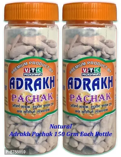 VTC Mukhwas Chatpata Adrak Pachak Churan | Digestive Ginger | Dry Ginger Candy | After Meal Hajma Ayurvedic Relief in Sore Throat Nausea Churan 300 Gram (Pack of 2)