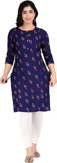 Stylish Multicoloured Viscose Rayon Kurti For Women