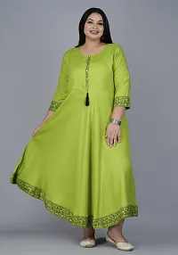 Stylish Green Viscose Rayon Kurti For Women-thumb3