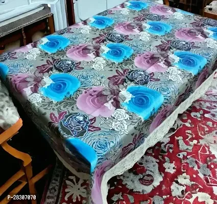 Rectangular Table Cover 3D Medium Size 2 to 4 Seater 40*60 Printed Table Cover with Lace/ Centre Table Cover-thumb0