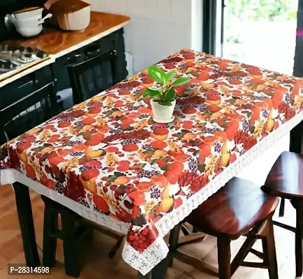 Rectangular Table Cover 3D Medium Size 2 to 4 Seater 40*60 Printed Table Cover with Lace/ Centre Table Cover-thumb0