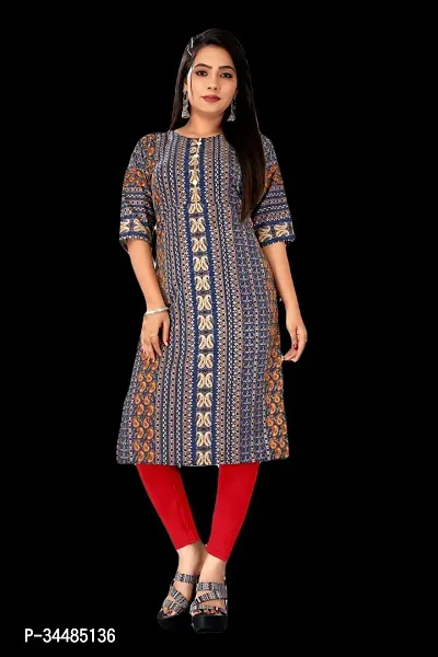 Alluring Crepe Printed Straight Stitched Kurta For Women-thumb0