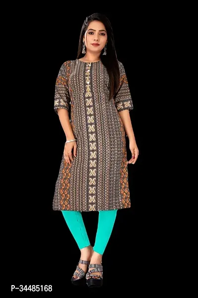 Alluring Crepe Printed Straight Stitched Kurta For Women-thumb0