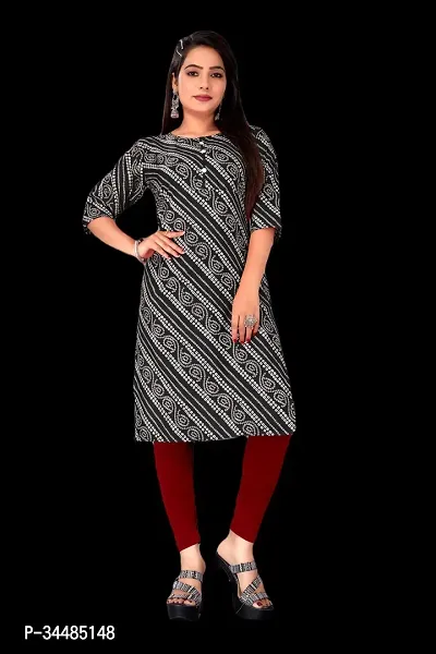 Alluring Crepe Printed Straight Stitched Kurta For Women-thumb0