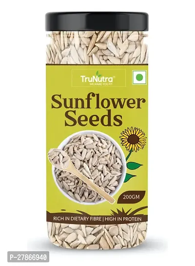 TruNutra_ Sunflower Seeds For Eating | Zinc  Fiber Rich  Light Snack | 100% Natural Raw Sunflower Seeds 200gm