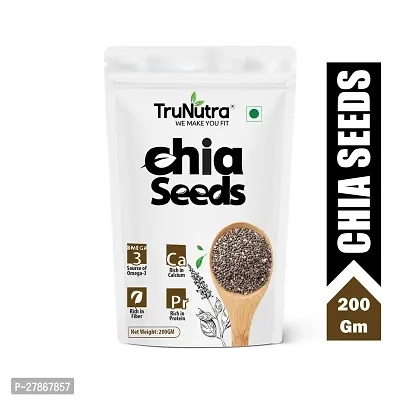 TruNutra_ Chia Seeds For Weight Loss Omega-3 and Zinc Rich Diet Food Chia Seeds For Eating 200gm