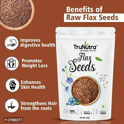 TruNutra_ Flax Seeds For Weight Loss | High In Omega-3  Protein Rich | Alsi Seeds | Hair Growth Flax Seeds 100gm-thumb4