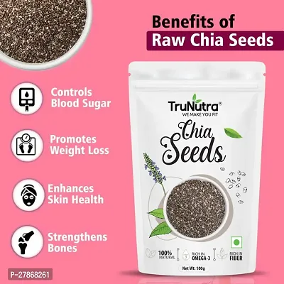 TruNutra _Chia Seeds For Weight Loss | Filled With Fiber  Zinc Rich Diet | 100% Natural Chia Seeds 100gm (Mini Pouch)-thumb4