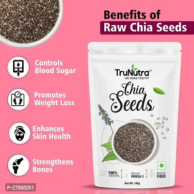 TruNutra _Chia Seeds For Weight Loss | Filled With Fiber  Zinc Rich Diet | 100% Natural Chia Seeds 100gm (Mini Pouch)-thumb2