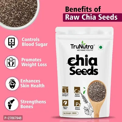 TruNutra_ Raw Chia Seeds | Calcium  Iron Rich Diet | For Weight Loss Management Chia Seeds 400gm-thumb2