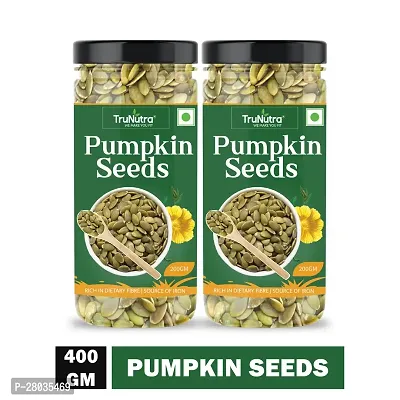 TruNutra_ Pumpkin Seeds For Eating | Protein  Zinc Rich Crunchy Snack | Boost Immunity  Bone | Non-GMO Diet Seed 400gm (Each 200g)