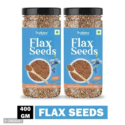 TruNutra_ Flax Seeds For Weight Loss | Rich With Omega-3  Protein Diet Alsi | Prebiotic Rich Flax | Hair Growth Seed 400gm (Each 200g)