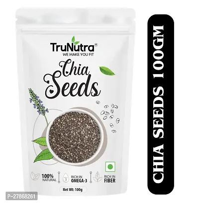 TruNutra _Chia Seeds For Weight Loss | Filled With Fiber  Zinc Rich Diet | 100% Natural Chia Seeds 100gm (Mini Pouch)